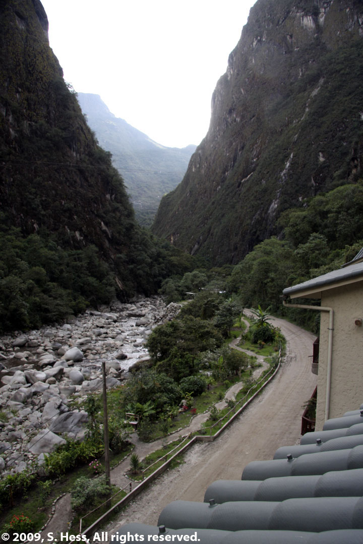 View towards Machu Picchu from hotel